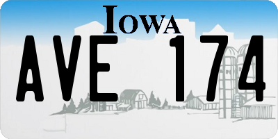 IA license plate AVE174