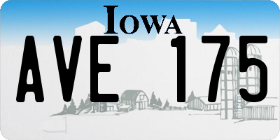 IA license plate AVE175