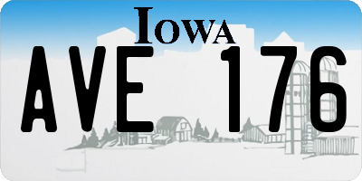 IA license plate AVE176
