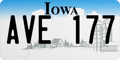 IA license plate AVE177