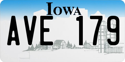 IA license plate AVE179