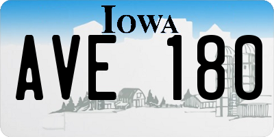 IA license plate AVE180