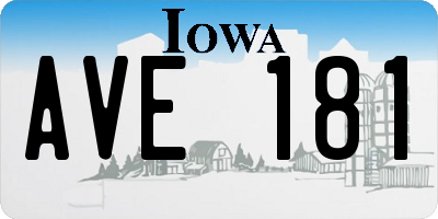 IA license plate AVE181