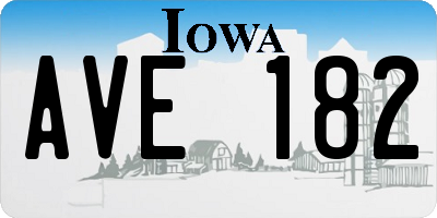 IA license plate AVE182