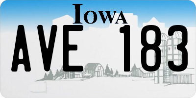 IA license plate AVE183