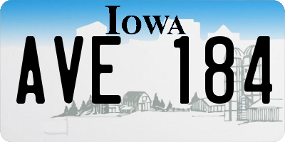 IA license plate AVE184