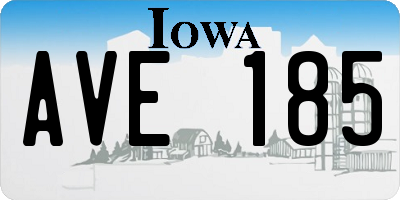 IA license plate AVE185