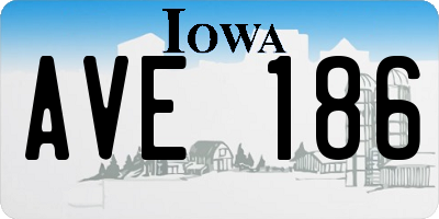 IA license plate AVE186