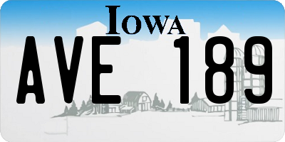 IA license plate AVE189