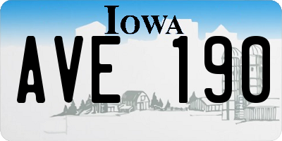 IA license plate AVE190