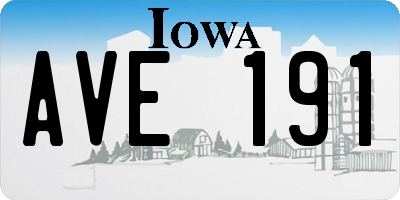 IA license plate AVE191
