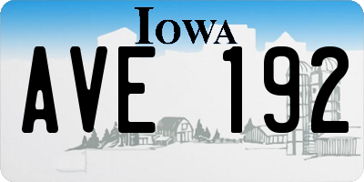 IA license plate AVE192