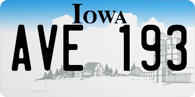 IA license plate AVE193