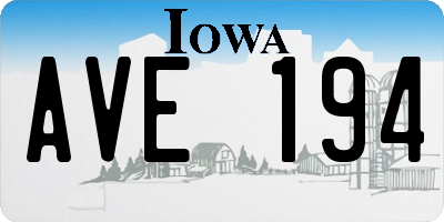 IA license plate AVE194