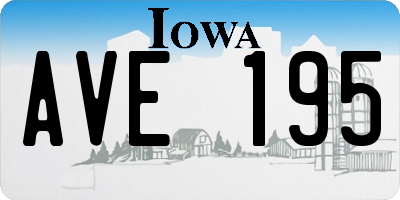 IA license plate AVE195