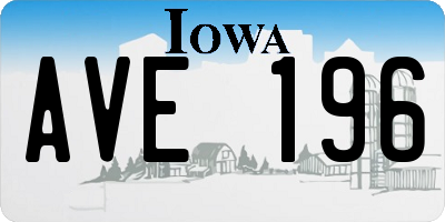 IA license plate AVE196