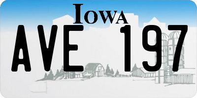 IA license plate AVE197