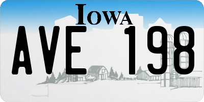 IA license plate AVE198