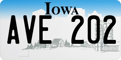 IA license plate AVE202