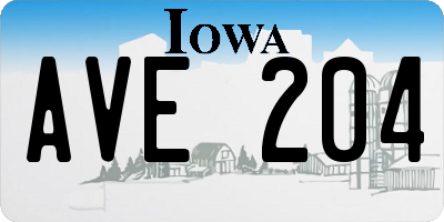IA license plate AVE204