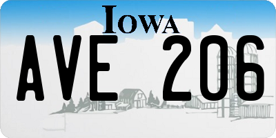 IA license plate AVE206