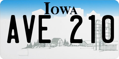 IA license plate AVE210