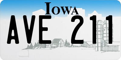 IA license plate AVE211