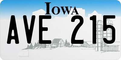 IA license plate AVE215