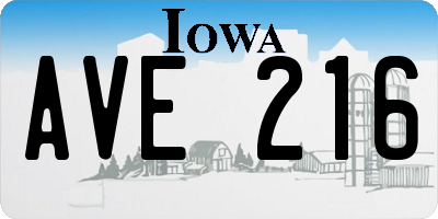 IA license plate AVE216