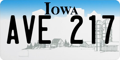 IA license plate AVE217