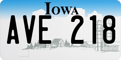 IA license plate AVE218