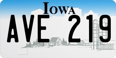 IA license plate AVE219