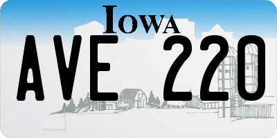 IA license plate AVE220