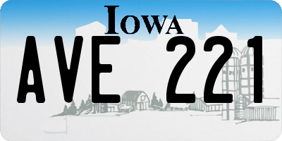 IA license plate AVE221