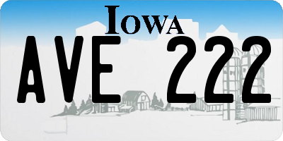 IA license plate AVE222