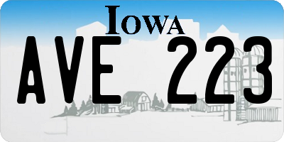 IA license plate AVE223