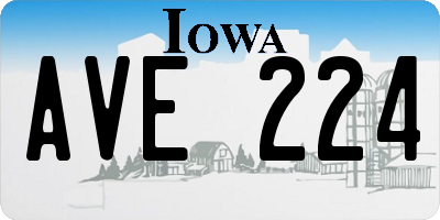 IA license plate AVE224