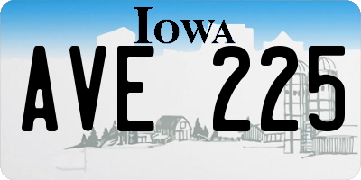 IA license plate AVE225
