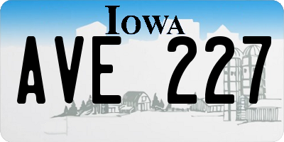 IA license plate AVE227