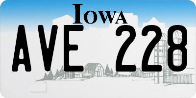 IA license plate AVE228