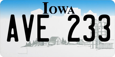 IA license plate AVE233