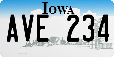 IA license plate AVE234