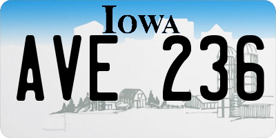 IA license plate AVE236