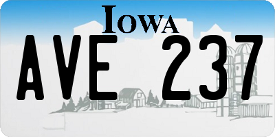 IA license plate AVE237