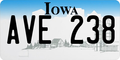 IA license plate AVE238