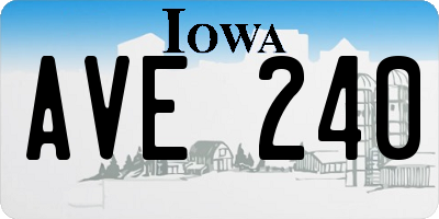 IA license plate AVE240