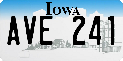 IA license plate AVE241