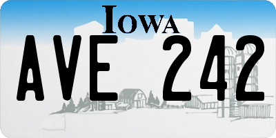 IA license plate AVE242