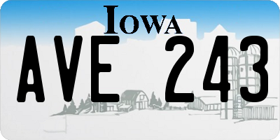 IA license plate AVE243
