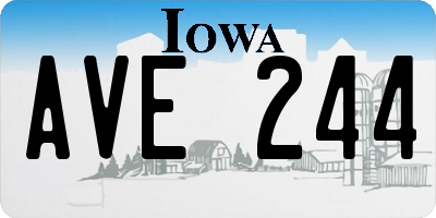IA license plate AVE244